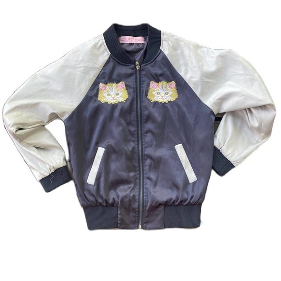 Silk kitty cat bomber jacket from Japan - Picture 2 of 4